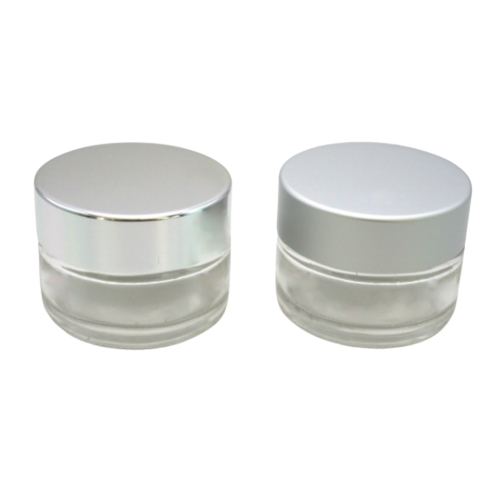15gm clear glass lip balm pot with silver lid – elegant container for lip balm or solid perfume