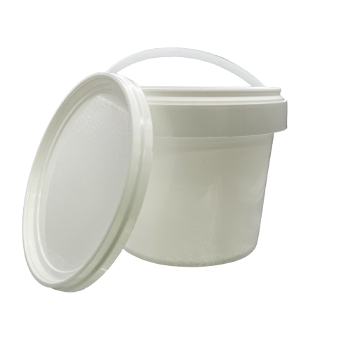 White Plastic Bucket with Lid 750gm