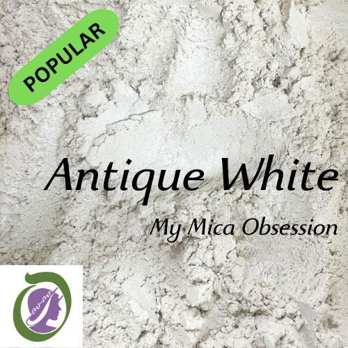 White sample of Antique white mica powder