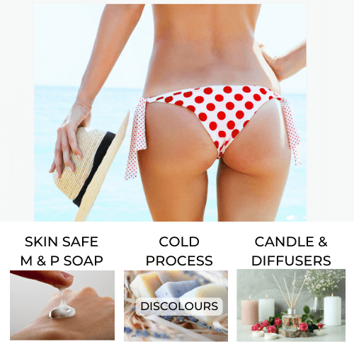 Bikini bottom on attractive lady to depict Bum Bum Fragrance Oil