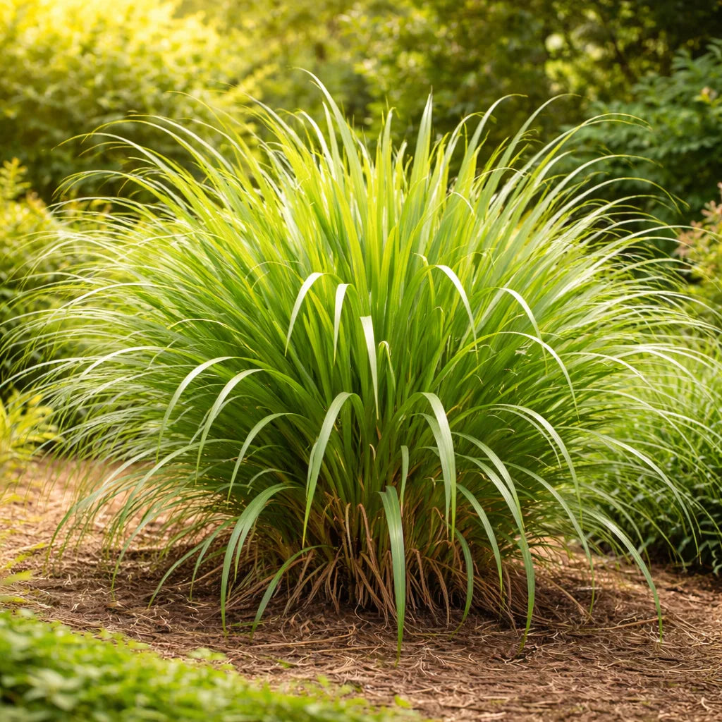 Citronella grass in well lit garder aspect