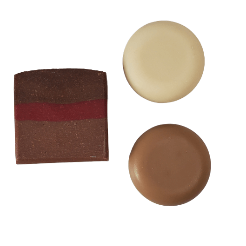 Soaps made showing browning from fragrance oil