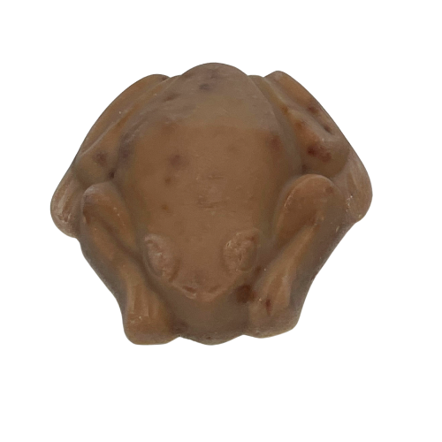 Tan soap showing discolouration caused by Baby Powder Fragrance Oil