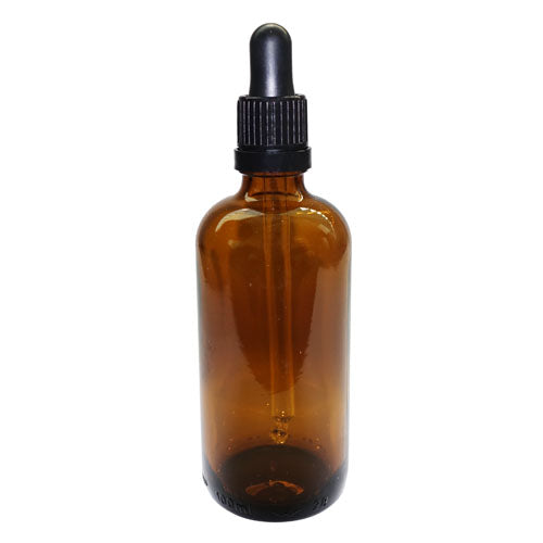 100ml Amber Glass Bottle with black dropper