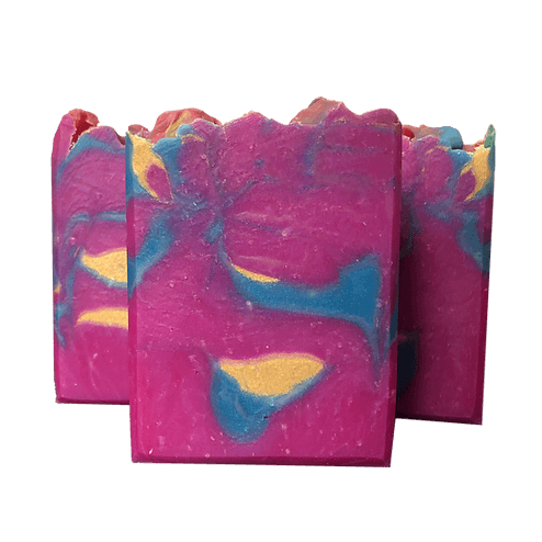 Soap coloured with bubblegum bliss mica MMO