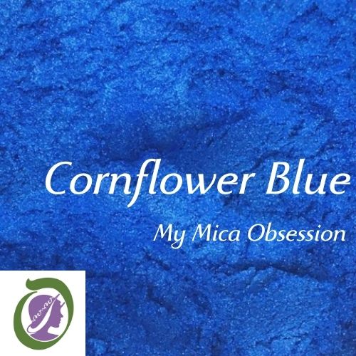Clear dark blue colour sample of Cornflower Blue Mica