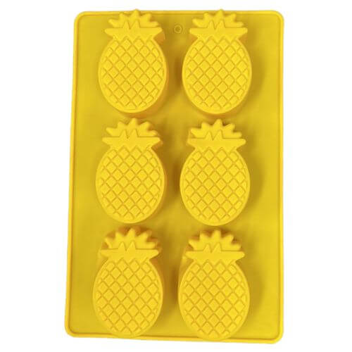 Yellow pineapple mould with 6 cavities