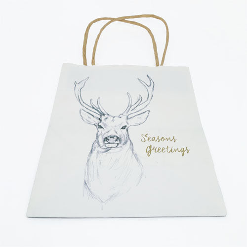 Small White Carry Bag - Stag