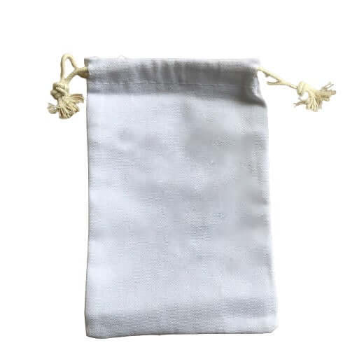 White cotton drawstring bags 10 x 15cm