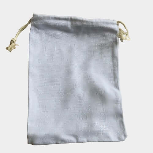 White Cotton Drawstring Bag 12.5cm x 18cm (5"x7")