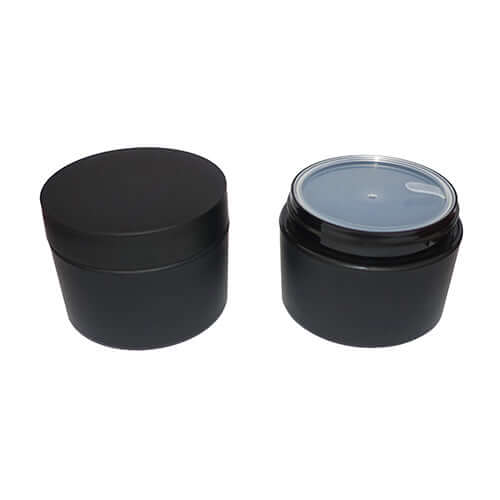 50gm Plastic  Jar with Lid and Casker Seal - Matte Black