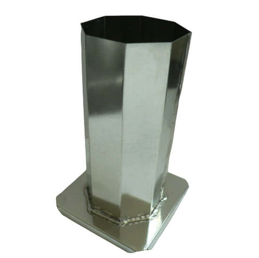 Silver coloured octagonal candle mould