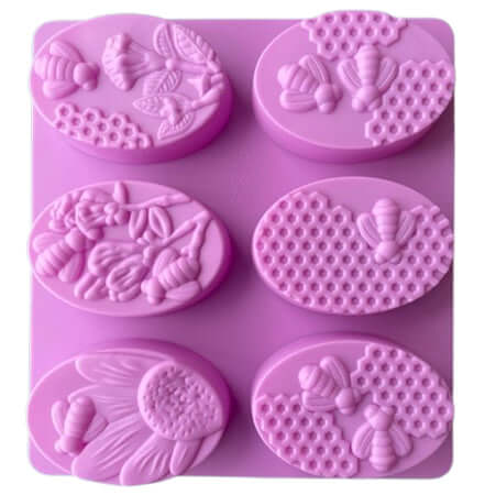 Oval Bee on Honeycomb Mould (6 cavity)