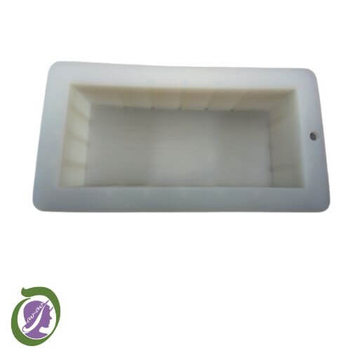 Top view of rectangle 1lt ridged log mould so the cavity section shows