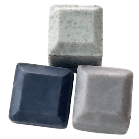 Soaps made with blue indigo powder
