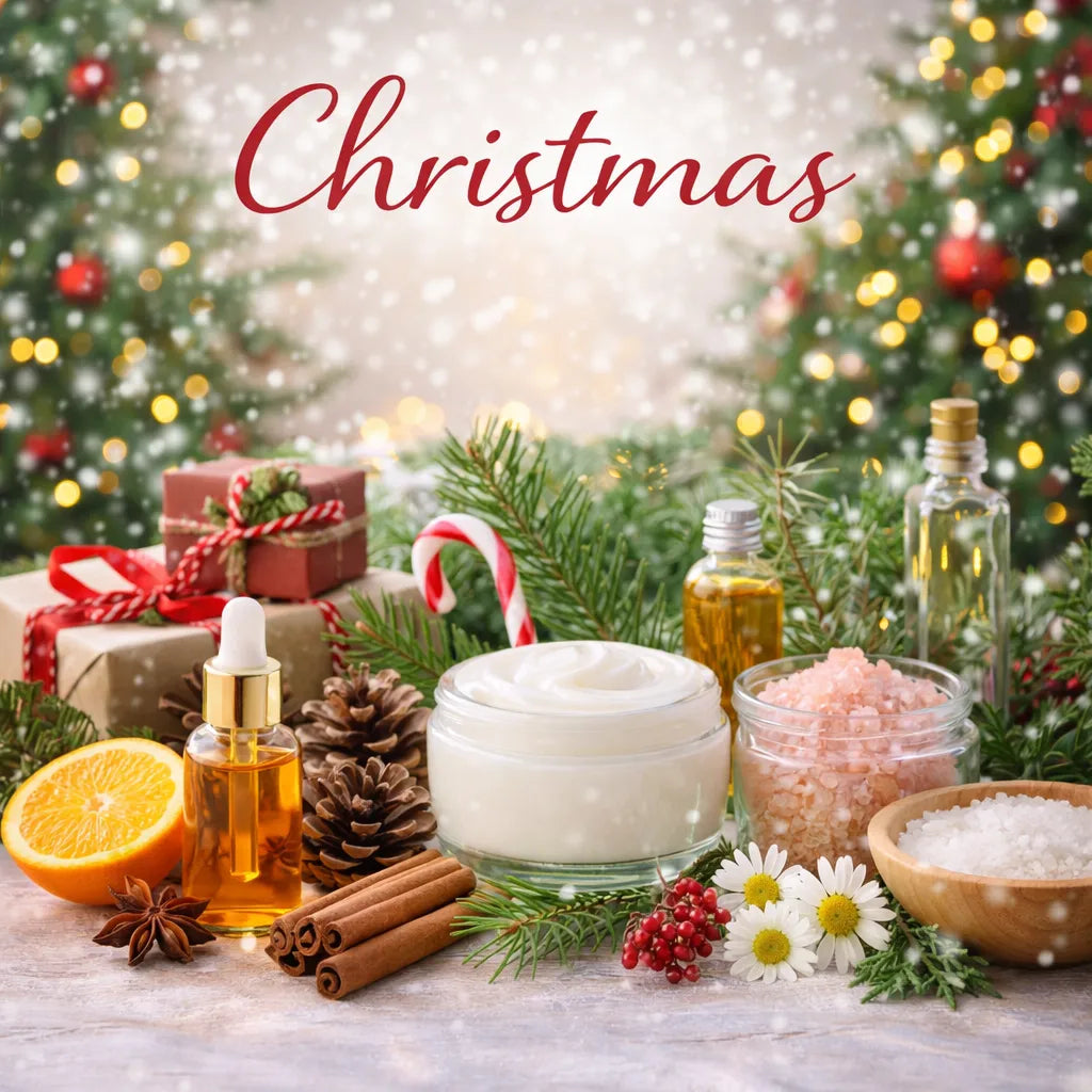 Ingredients in a Christmas setting