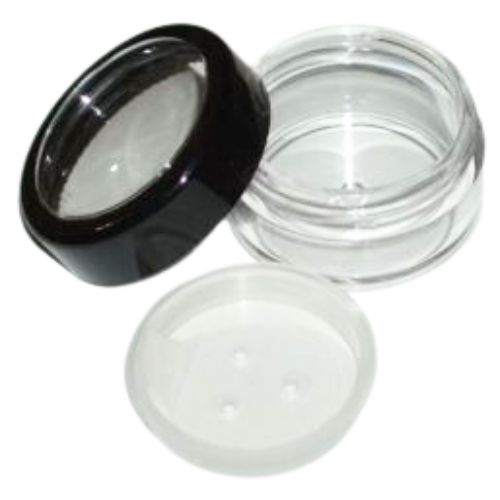 10gm Clear Pot, Black Rim Window + Sifter