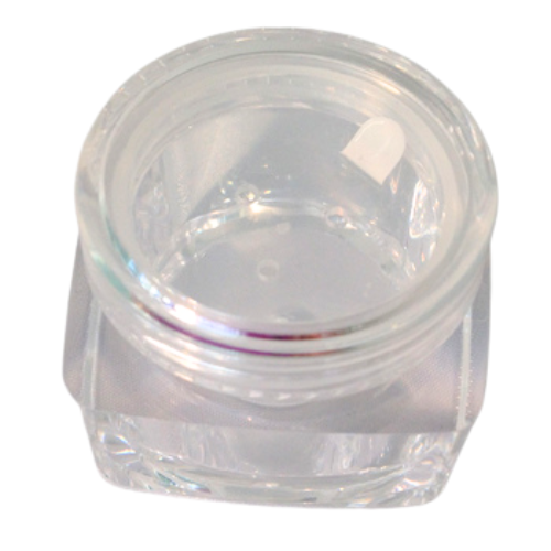 10gm Square Clear Pot with Clear Lid & Sifter