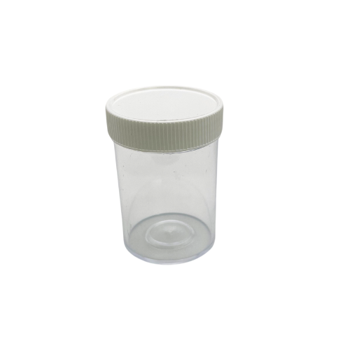 Clear 12 dram vial with white lid