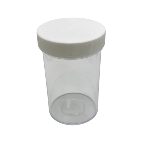 40 dram clear vial with white lid