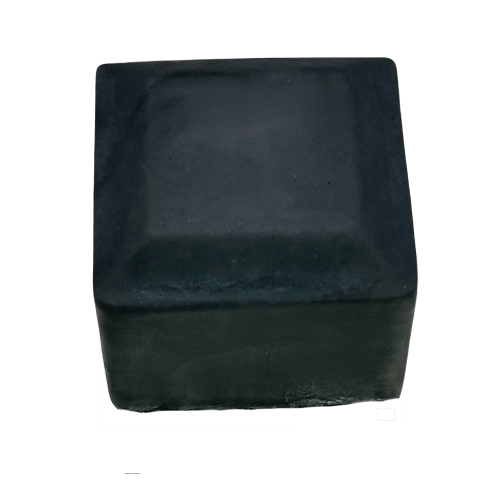 Cube of soap coloured with Black Pearl Mica