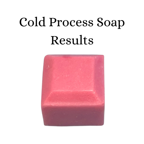 Soap Cube coloured pink with Blush Mica MMO