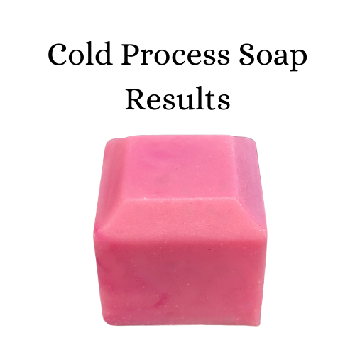 Soap cube coloured with bubblegum bliss mica MMO