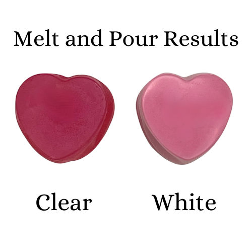 Cerise Mica Melt and Pour Test Results