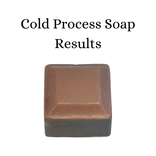 Soap Cube coloured brown with Chocolate Mousse Mica MMO