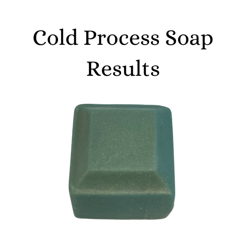 Soap cube coloured dark green with Green Sage Mica MMO