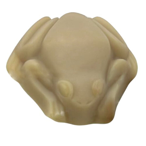 Frog  shaped soap showing discolouration caused by Joop Homme  Fragrance Oil