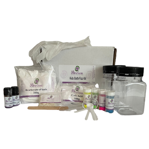 Ingredients and packaging for Bath Fizz Kit