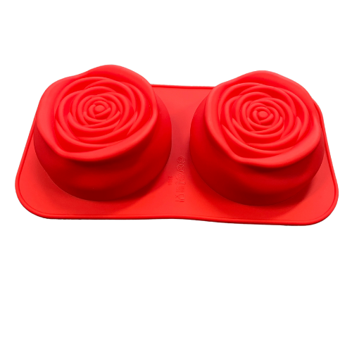 Red 2 cavity large round rose mould