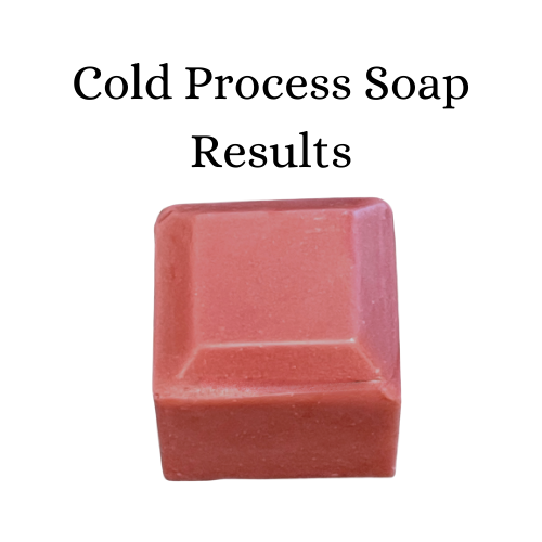 Soap cube coloured red/brown with Mars Moca MMO