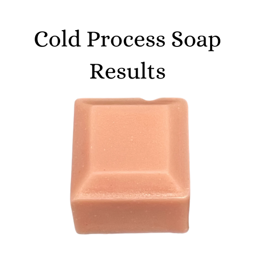 Soap cube coloured pink with Memories Mica MMO