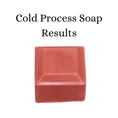 Soap cube coloured red/brown with Rosewood Mica