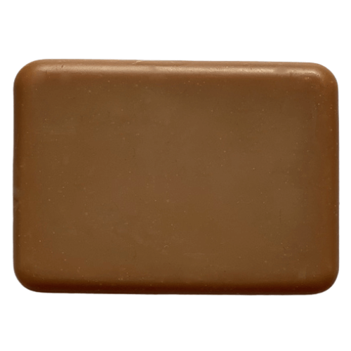 Brown soap showing the colour Strawberry Fragrance Oil turns soap