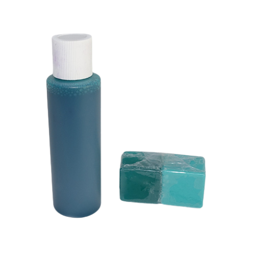 Green Liquid Soap Colour in a bottle and melt and pour soap samples