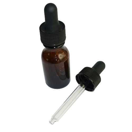 15ml Amber Glass Bottle with Black Dropper