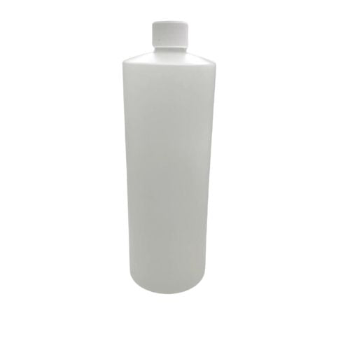 1 litre natural bottle with white lid on white background