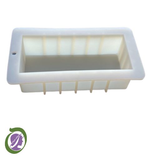 Rectangle 1lt Ridged Log Mould showing side ridges and internal cavity