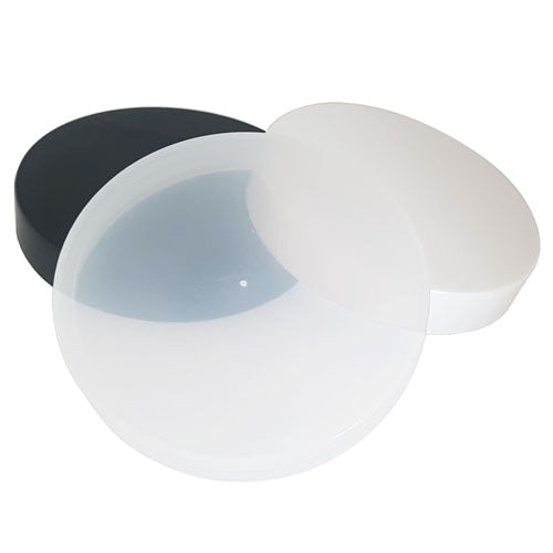 Black, white and clear 250gm lids