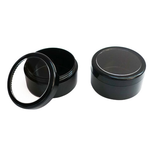 30gm Sample Pot Black with Black Window Lid 