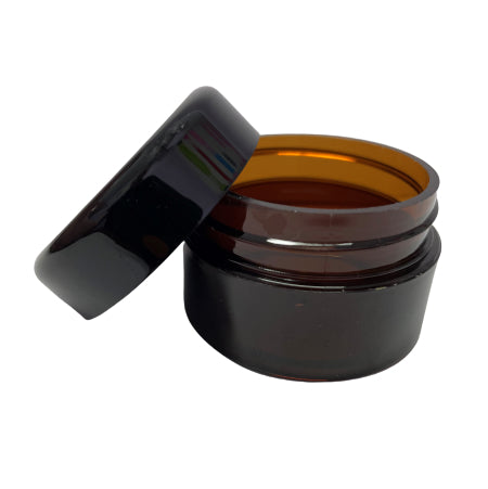 20gm Plastic Amber Jar with Black Lid