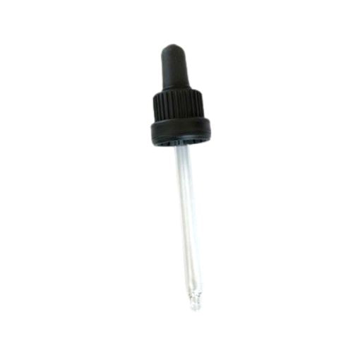 50ml size black topped glass pipette dropper