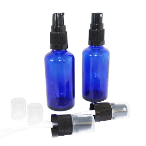 50ml Blue Glass Bottle with Pump or Spray