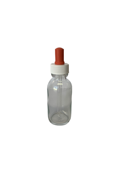 50ml Clear Glass Bottle with Red Dropper