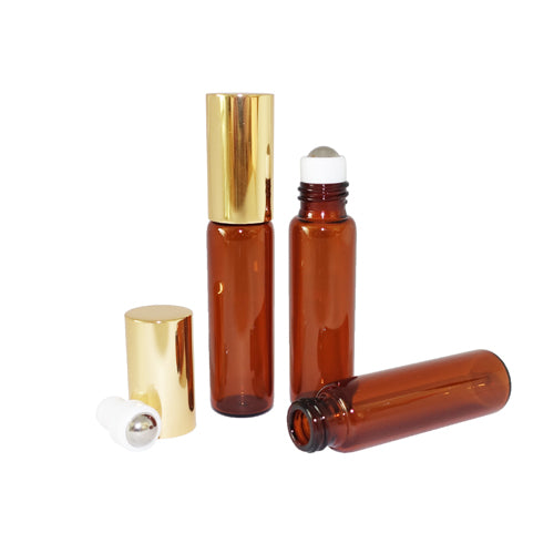 Perfume Bottle 5ml with Metal Roller & Gold Cap