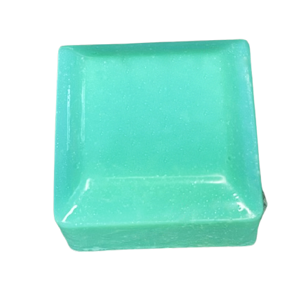 Colour cube: Picture shows the colour a 1/2gm of mica makes in 30gm of cold process soap.