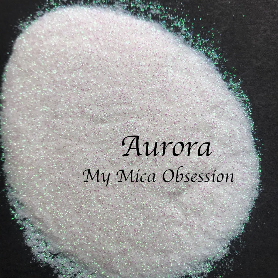 White shimmery Aurora -  Iridescent Glitter MMO